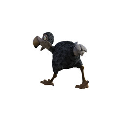 Vulture baby cartoon character on transparent background. PNG file, 3d rendering illustration.