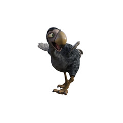 Vulture baby cartoon character on transparent background. PNG file, 3d rendering illustration. © W.S. Coda