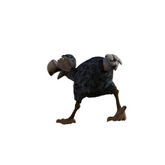 Vulture baby cartoon character on transparent background. PNG file, 3d rendering illustration.
