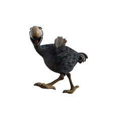 Vulture baby cartoon character on transparent background. PNG file, 3d rendering illustration. © W.S. Coda