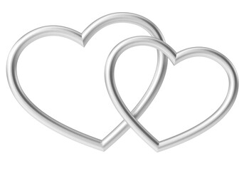 Couple heart. 3D heart. Valentine card decoration.
