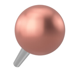 Push pin. Drawing pin. 3D pin.