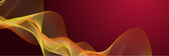 abstract wave lines on dark red background