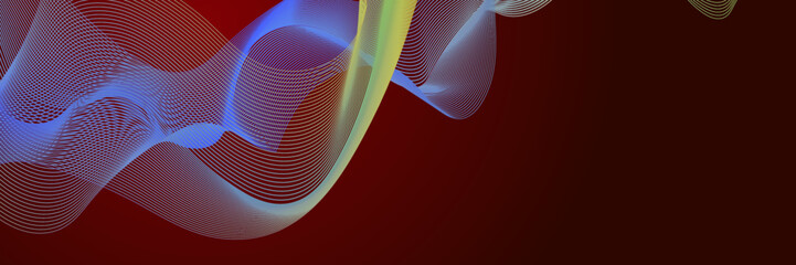 abstract wave lines on dark red background