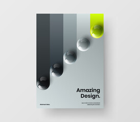 Bright company identity vector design template. Abstract realistic spheres annual report concept.
