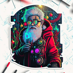 Cyberpunk / Christmas / Santa Claus №6