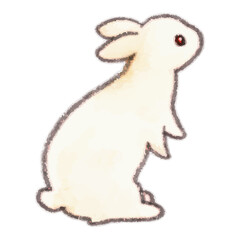 うたっちするウサギの水彩風イラスト