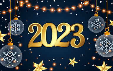 Happy New Year 2023 Realistic Background