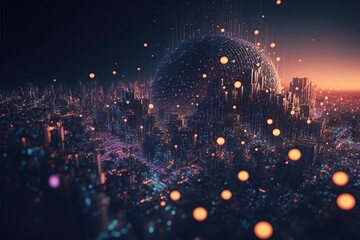Obraz premium Illustration about high-tech imagination. Made by AI.