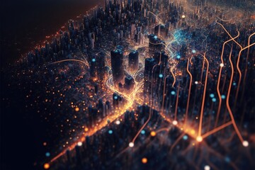 Illustration about high-tech imagination. Made by AI.