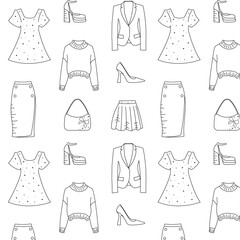 pattern with clothes doodle, for baner, advertising poster