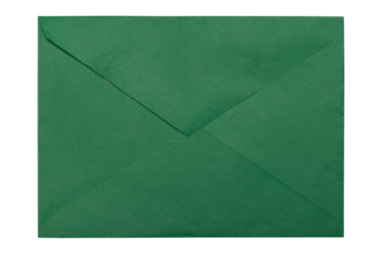 envelope paper vintage design green color png isolated on transparent background