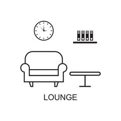 lounge icon , table icon vector