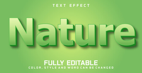 Editable text effect. Nature text editable style effect