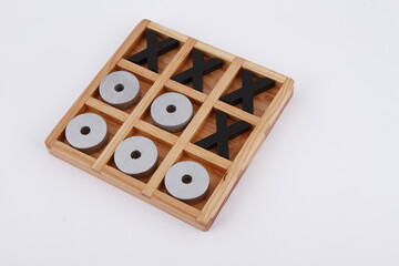 Classy wooden tic tac toe board table display