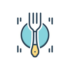 Color illustration icon for fork