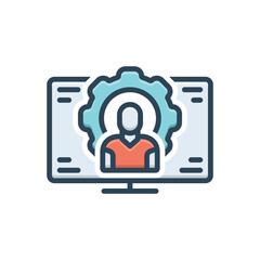 Color illustration icon for management