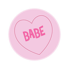 Loveheart Sweet Candy - Babe Message vector Illustration