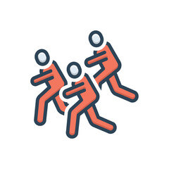 Color illustration icon for races