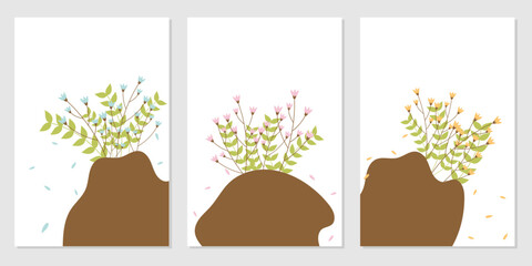 Minimal cover, banner, brochure, poster, flyer, branding design, home decorate and other with abstract organic shapes.