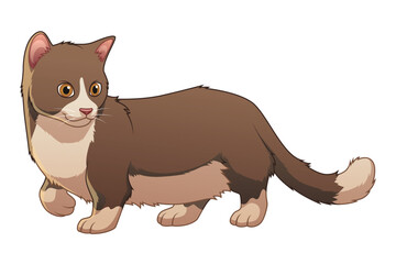 Munchkin Cat Cartoon Animal Illustration