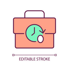 Zero hours contract RGB color icon. Employment relationship. Employee rights. No fixed income. Isolated vector illustration. Simple filled line drawing. Editable stroke. Arial font used