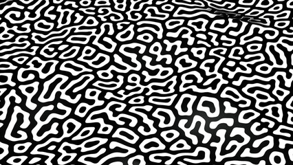 Black and white pattern. Motion.A pattern that looks like a drawing that sways like a sheet in abstraction.