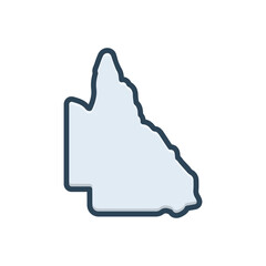 Color illustration icon for queensland - obrazy, fototapety, plakaty