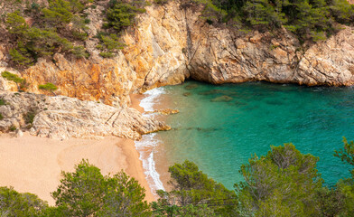 Costa brava,  beautiful beach and mediterranean sea