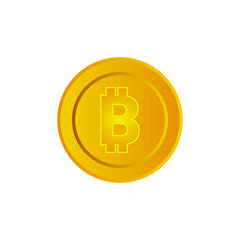 The currency golden finance coin Bitcoin icon isolated