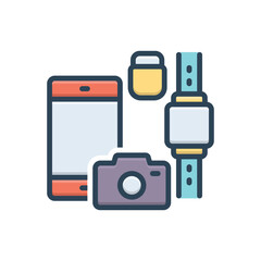Color illustration icon for gadgets