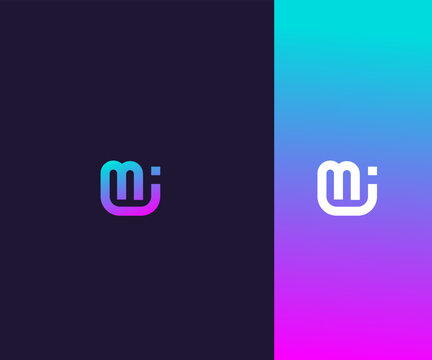 Modern MI Letter Logo  Creative Tech Branding