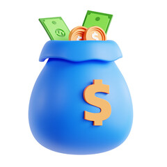3d render moneybag