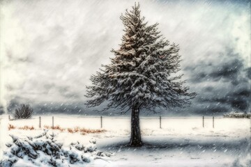 Tree in the Snow, Generated Art