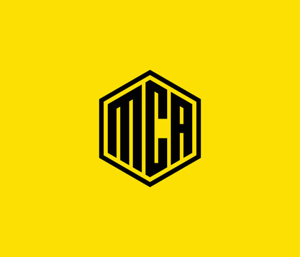 MCA Letter Polygon Logo Design Template.