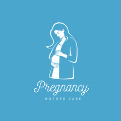 Pregnancy. Pregnant woman doing belly work with her baby.