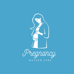 Pregnancy. Pregnant woman doing belly work with her baby.