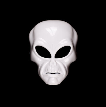 alien mask isolated on black background
