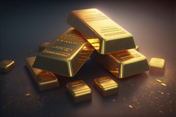 Illustration about gold bars. Made by AI.