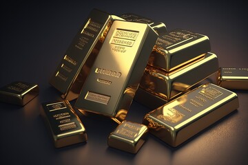 Illustration about gold bars. Made by AI.