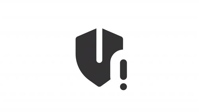Animated security issue line ui icon. Software problem. Seamless loop HD video with alpha channel on transparent background. Outline isolated user interface element motion graphic animation