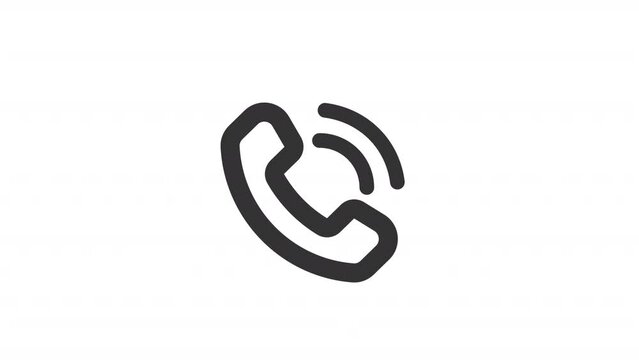 Animated outgoing call line ui icon. Dialling phone. Seamless loop HD video with alpha channel on transparent background. Outline isolated user interface element motion graphic animation