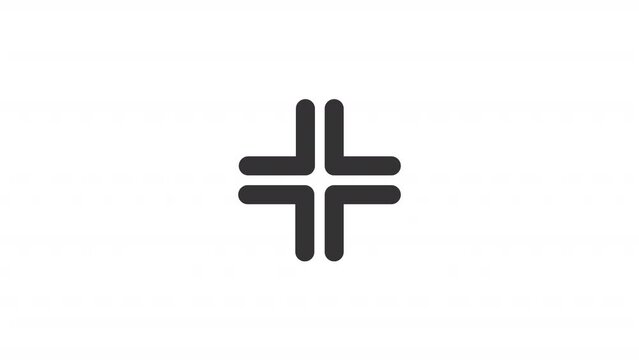 Animated minimize line ui icon. Exit full screen mode. Seamless loop HD video with alpha channel on transparent background. Outline isolated user interface element motion graphic animation