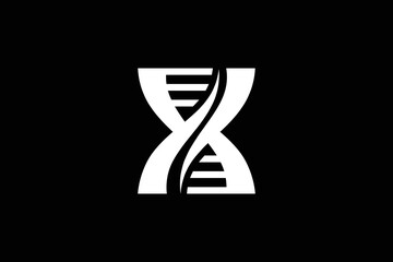X Letter Genetic Logo Design Template