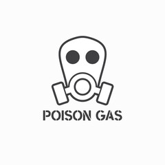 symbol of poison gas, danger, vector art.