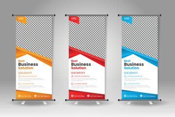 abstract professional business corporate roll-up banner design, roll-up banner, x banner, vertical ad roll-up banner template