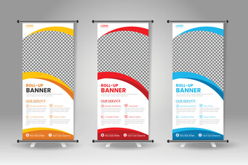  professional business corporate roll-up banner design, roll-up banner, x banner, vertical ad roll-up banner template Retractable banner stand 