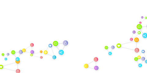 Social media marketing icons internet tags target