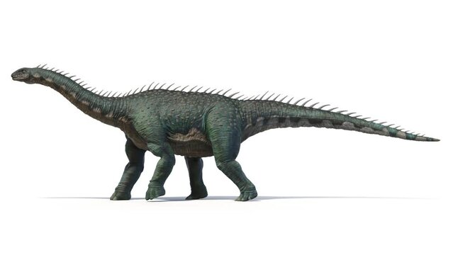 3D Rendered Animation of walking Barapasaurus