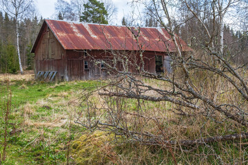 Fototapeta premium Red barn in the countryside